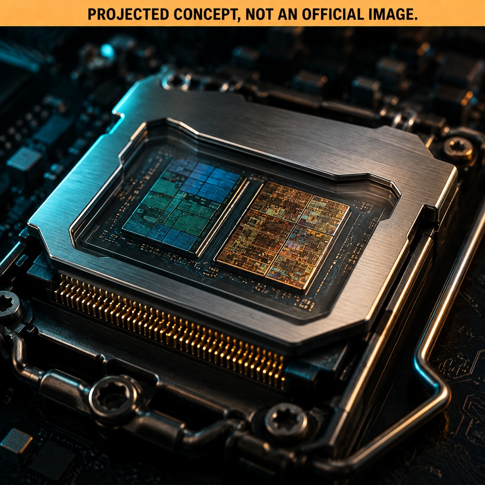 Concept art, not an official photo: Intel Nova Lake / Core Ultra 400