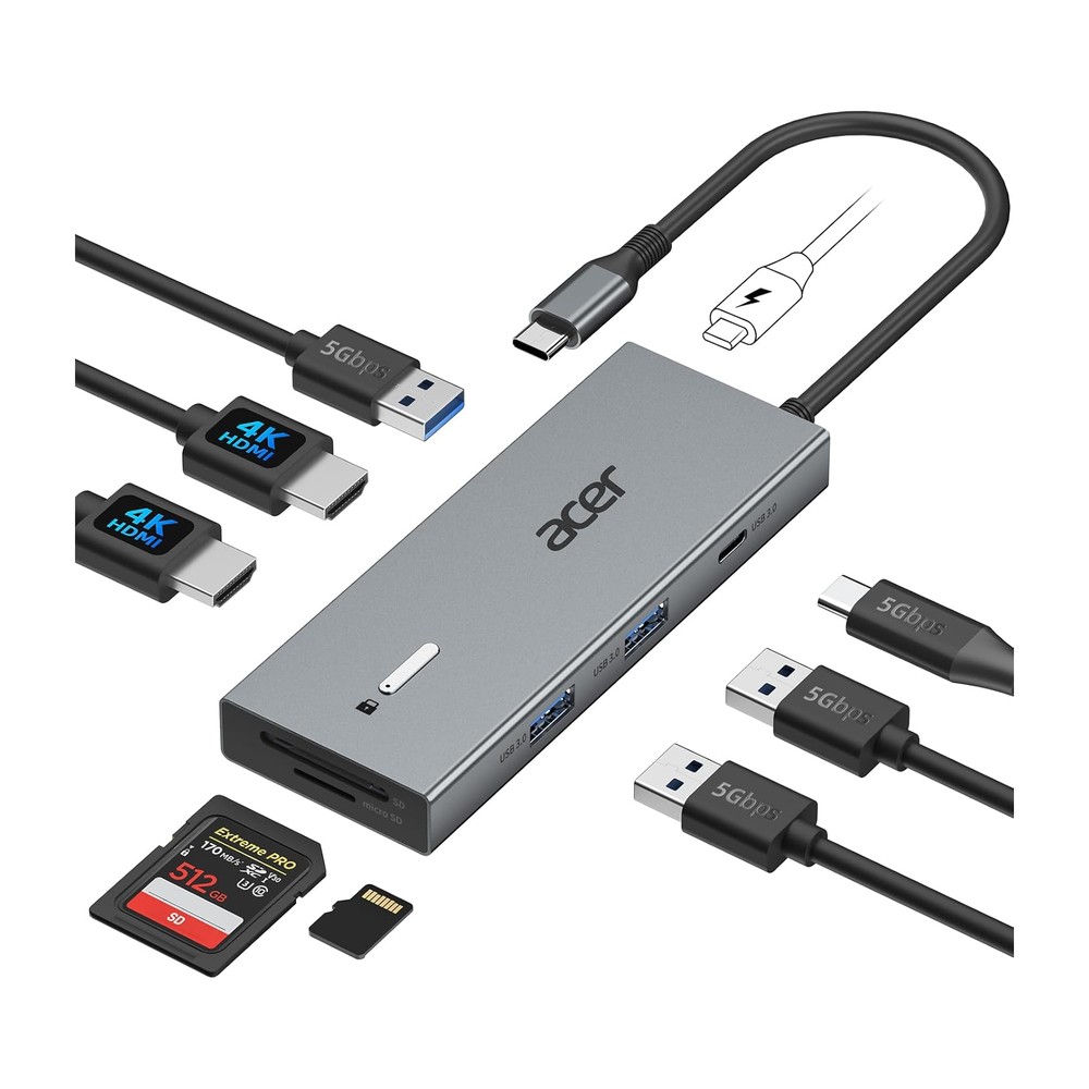 Acer 9-in-1 Dual HDMI Docking Station