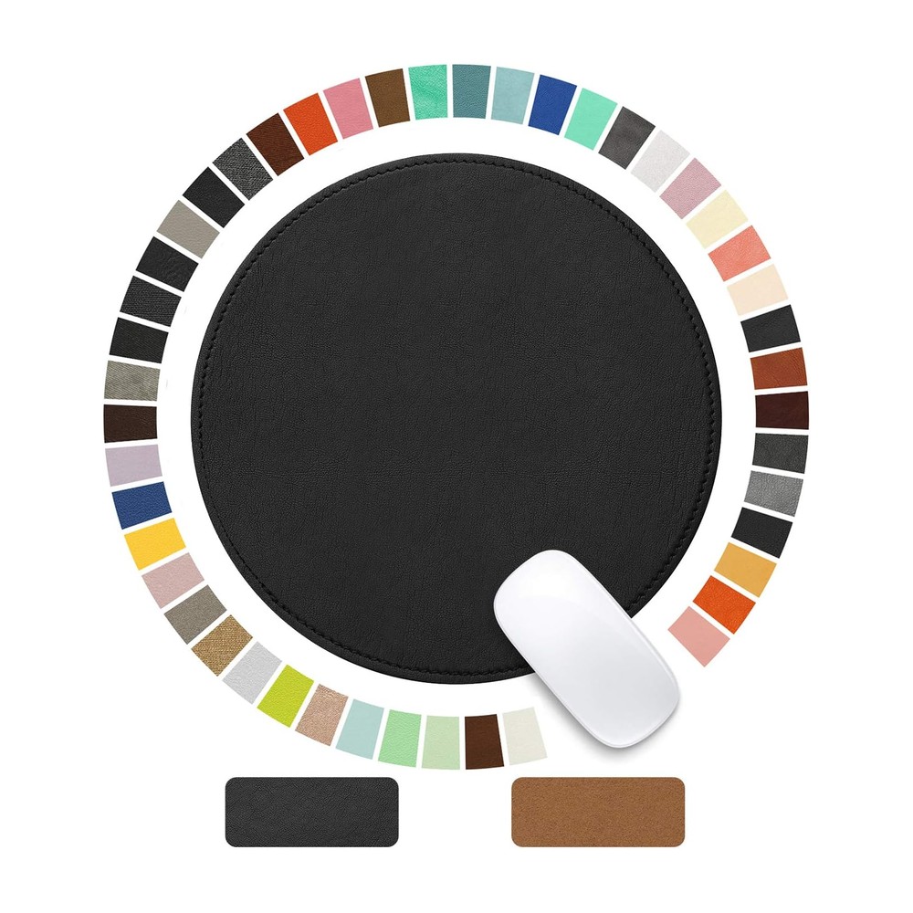Besezx Round Leather Mouse Pad, 9x9