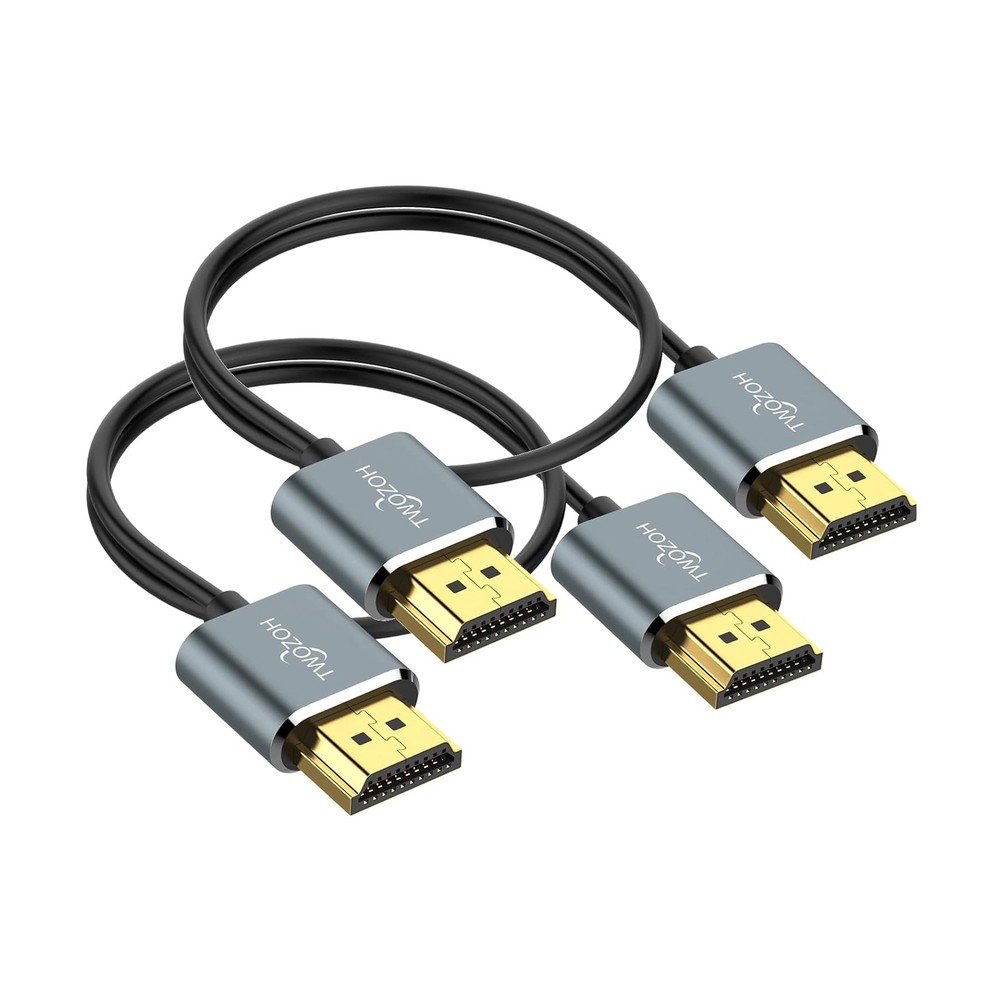 Twozoh Flexible Slim HDMI Cable, 1FT (2-Pack)
